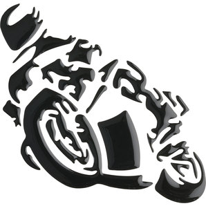 3D Aufkleber Motorrad Masse: 12x9cm- schwarz Louis
