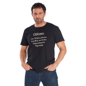 Oldtimer 50 T-Shirt Schwarz Rahmenlos unter Freizeitbekleidung > T-Shirts & Poloshirt