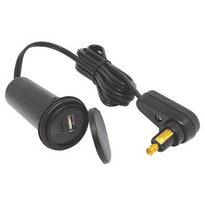 USB17 Tankrucksack-Kabel mit 2 USB-Ladebuchsen (USB-A + USB-C) BAAS